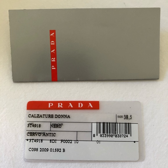 Prada Sz 8.5 Mid Heel Leather Chelsea Boots W/Box - Picture 7 of 8